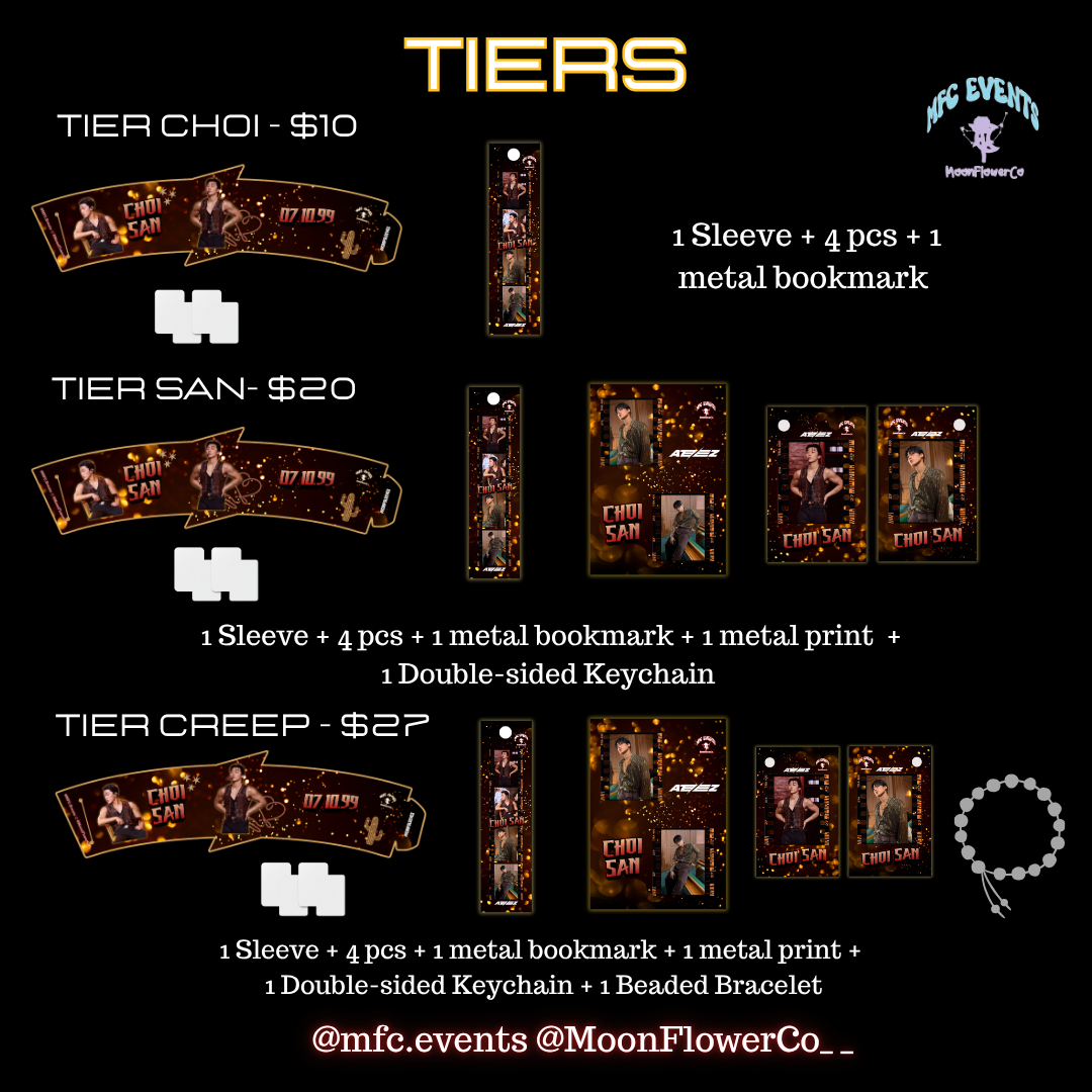 ATEEZ Choi San B-day Cupsleeve Event - Tier/Tier Items