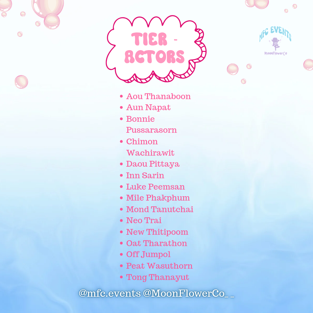 January Thai BL/GL Actors - Tier/Tier Items