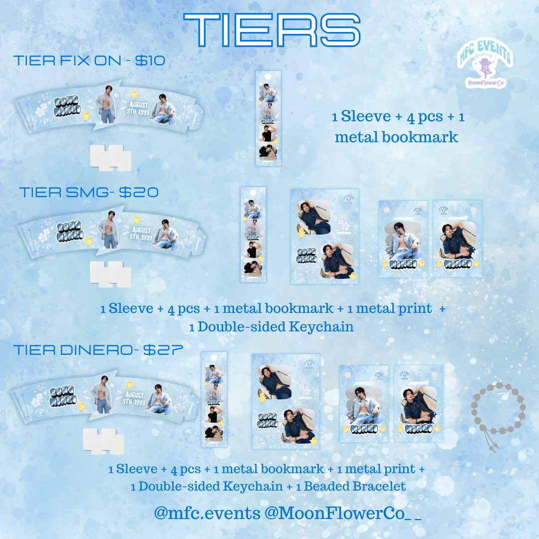 ATEEZ Song Mingi B-day Cupsleeve Event - Tier/Tier Items