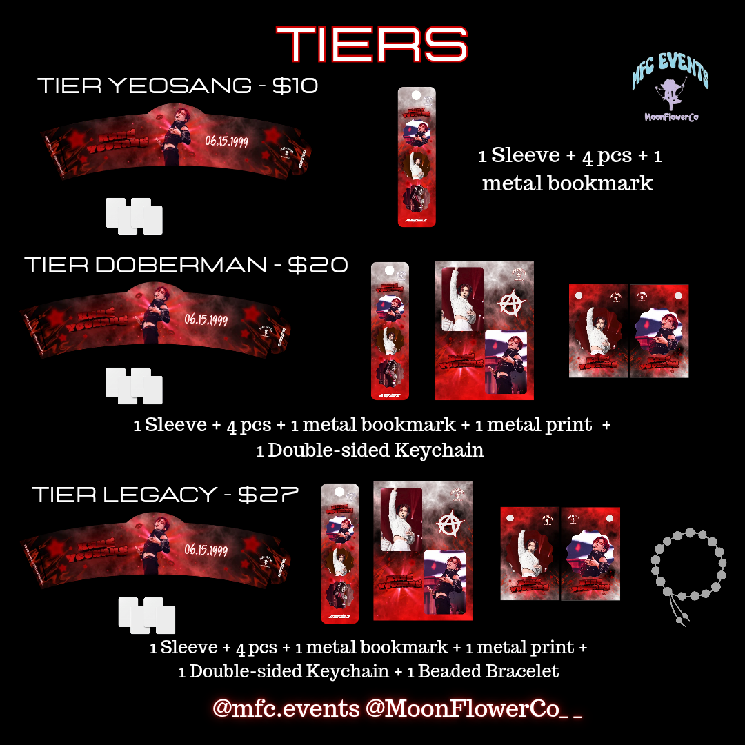 ATEEZ Kang Yeosang B-day Cupsleeve Event - Tier/Tier Items