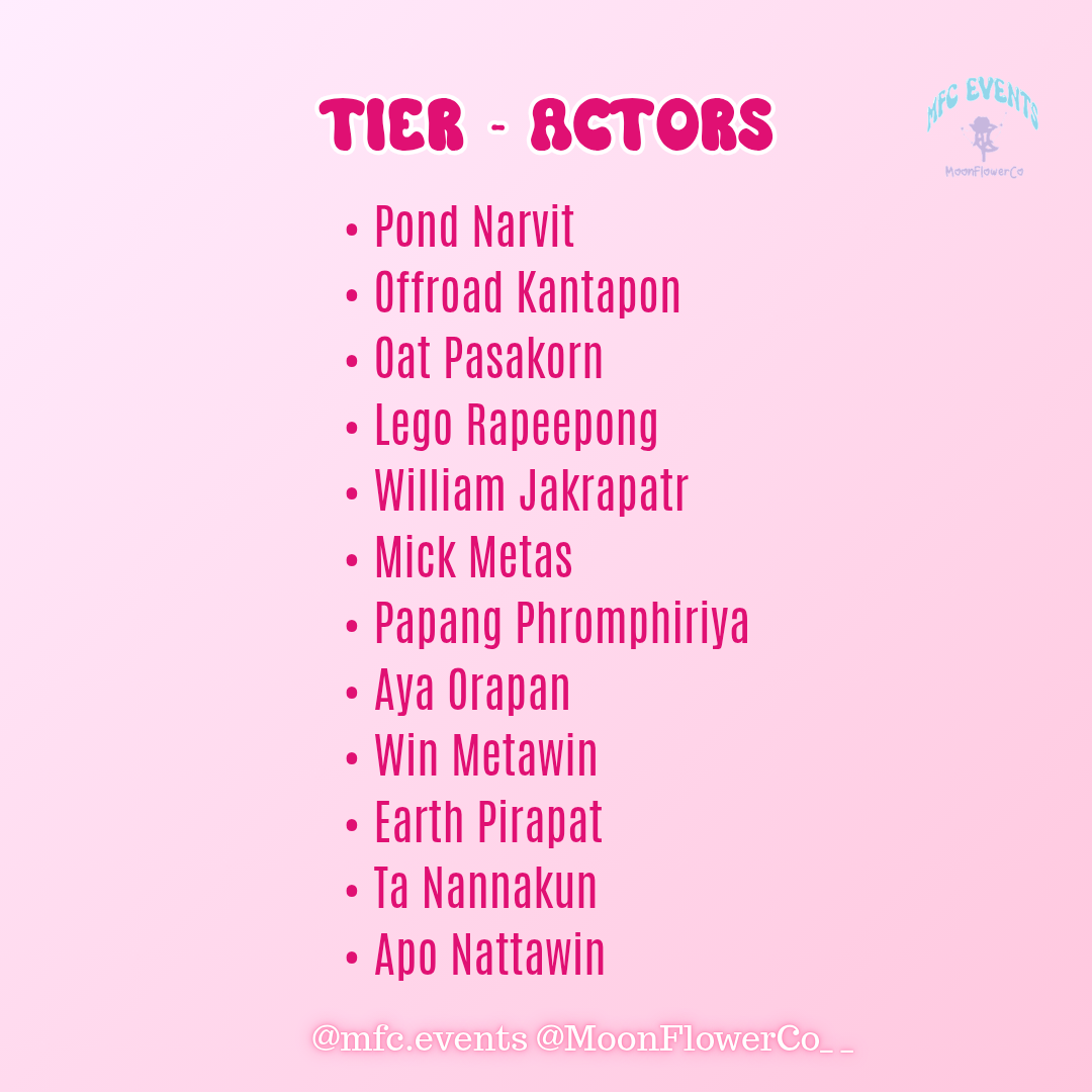 February Thai BL/GL Actors - Tier/Tier Items